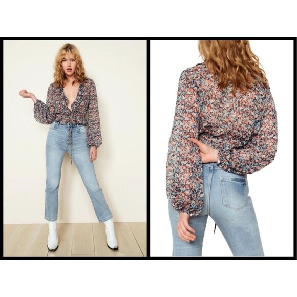 💕THE EAST ORDER💕 Cece Top ~ Night Poppy Floral - Picture 1 of 13